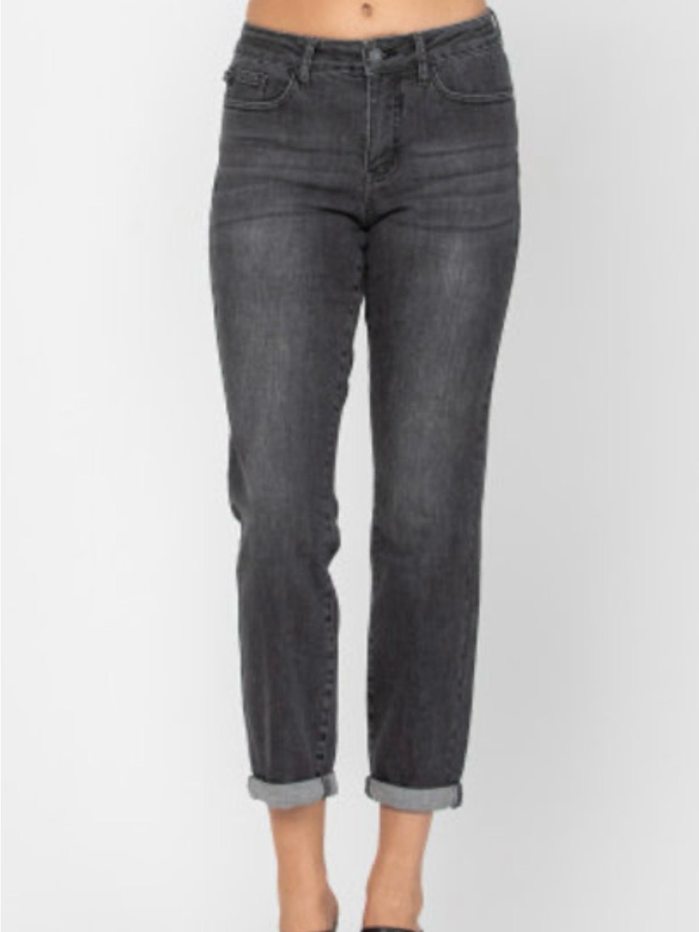 Judy Blue Black Handsand Mid Rise Boyfriend Jeans Size 7 / 28